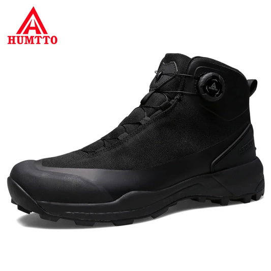 HUMTTO Waterproof Hiking Shoes Mountain Trekking Boots Black Camping Sneakers for Men Safety Climbing Sport Tactical Men's Shoes