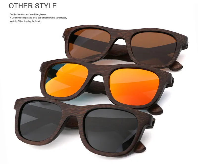 Handmade Natural  Bamboo Wooden Sunglass Fashion Polarized Sunglasses for Men Women's Shade Sun Glasses Wood Oculos De Sol
