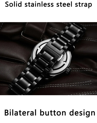 Reloj CARNIVAL de marca de lujo para hombre, reloj de cuarzo con manecillas luminosas, resistente al agua, de acero inoxidable macizo, Relogio Masculino 8638