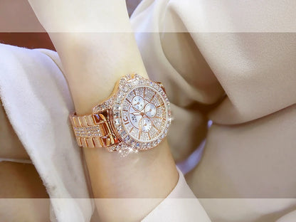 Women Watches Quartz Diamond Luxury Watch Fashion Top Brand Wristwatch Fashion Watch Ladies Crystal Jewelry Rose Gold Watch