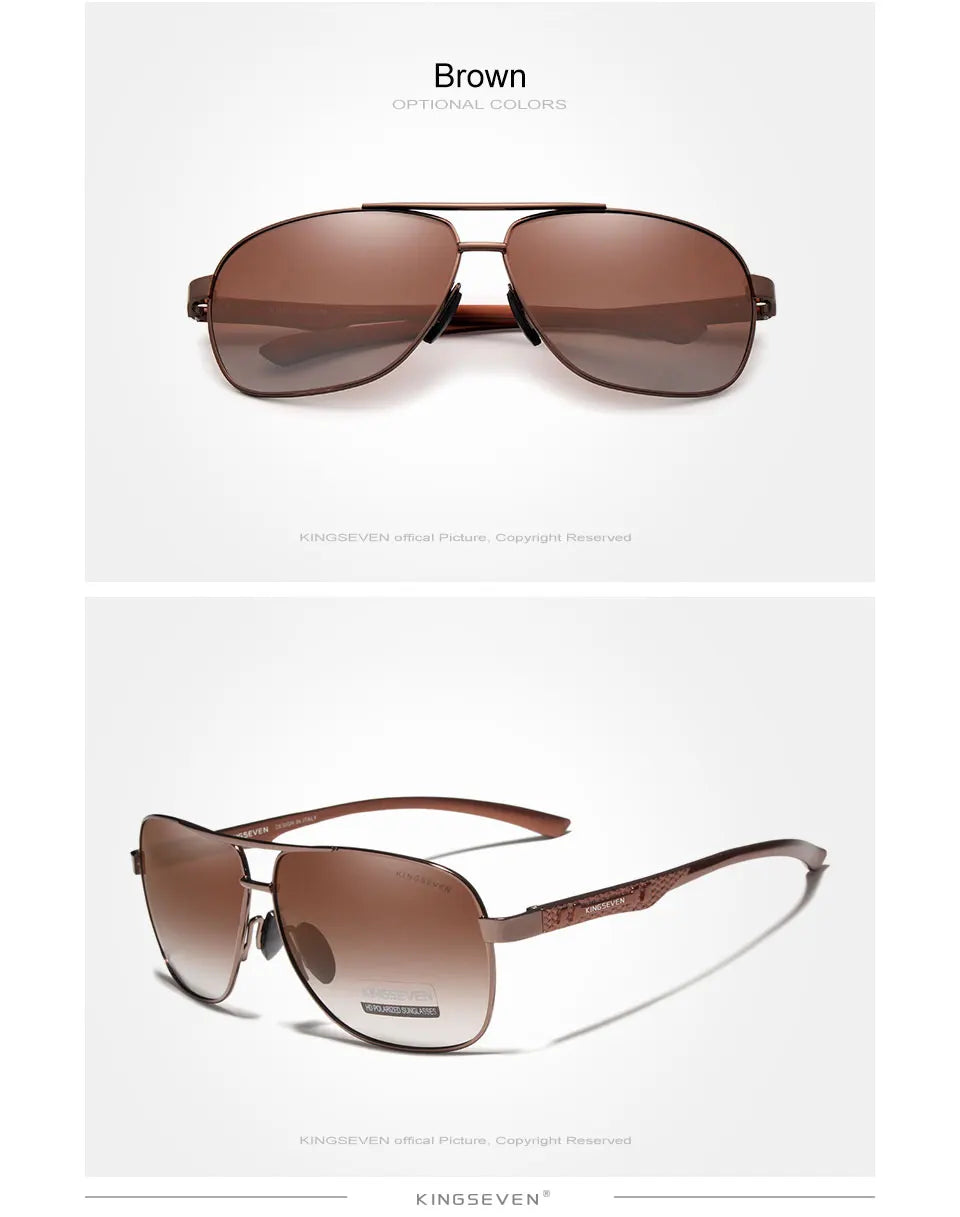 KINGSEVEN New Aluminum Men Fashion Sun Glasses Travel Driving Male Eyewear Oculos  band sunglasses N7188