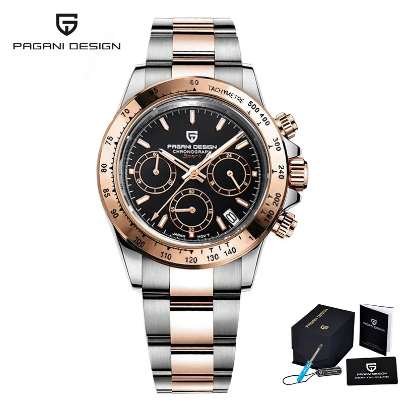 2026 New PAGANI DESIGN Chronograph Luxury Quartz Wrist Watch Automatic Date 100M Waterproof JAPAN VK63 Movement