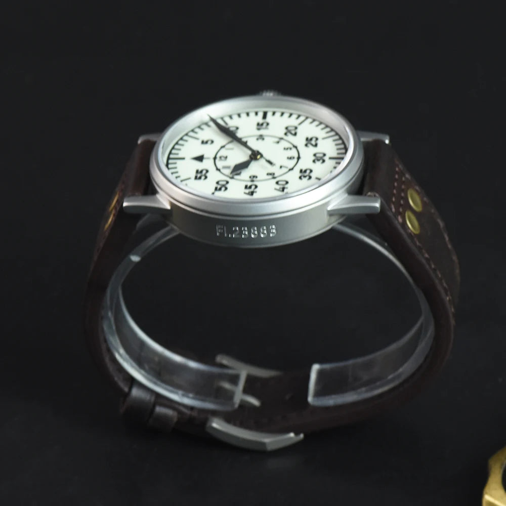 Hruodland Pilot Men's Automatic Mechanical Watch PT5000 Sapphire Luminous C3 Stainless Steel Waterproof 10Bar Men's Watch