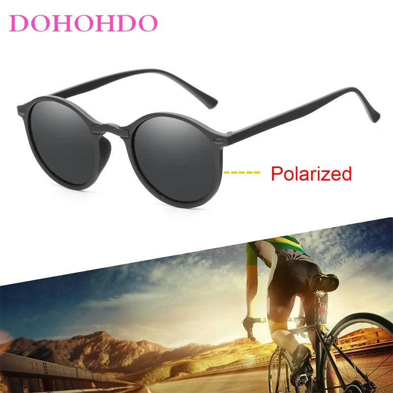 DOHOHDO New Women Polarized Round Sunglasses Retro Vintage UV400 Driving Steampunk Eyewear Male Small Sun Glasses Gafas Ciclismo