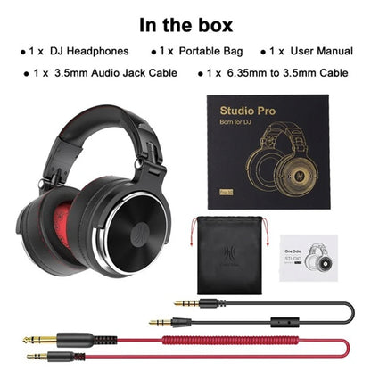 Oneodio ecouteurs avec fil Casque de studio hi-fi professionnel pour DJ avec micro, pour téléphone et PC