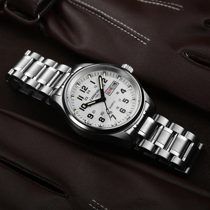 Reloj CARNIVAL de marca de lujo para hombre, reloj de cuarzo con manecillas luminosas, resistente al agua, de acero inoxidable macizo, Relogio Masculino 8638