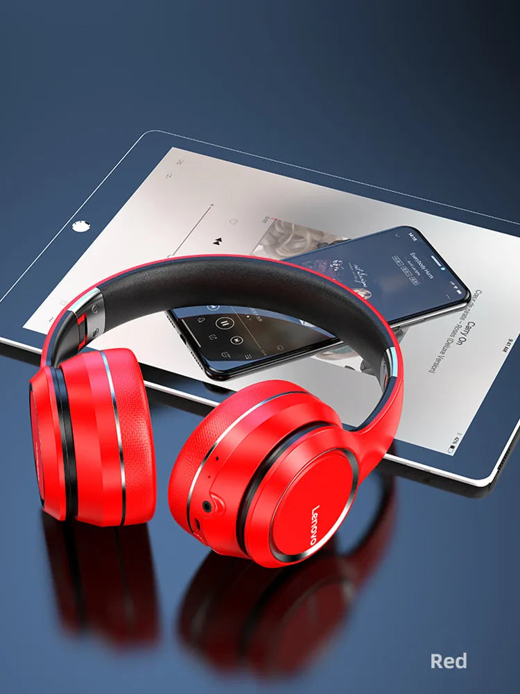 Auriculares Lenovo HD200 Bluetooth inalámbricos circumaurales – Casco gaming estéreo HiFi con cancelación de ruido y micrófono
