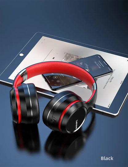 Auriculares Lenovo HD200 Bluetooth inalámbricos circumaurales – Casco gaming estéreo HiFi con cancelación de ruido y micrófono
