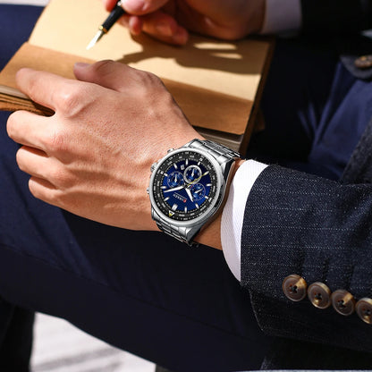 CURREN Men’s Watch – Trendy watch from a leading brand, luxury model, water-resistant, stainless steel, sporty style, quartz chronograph