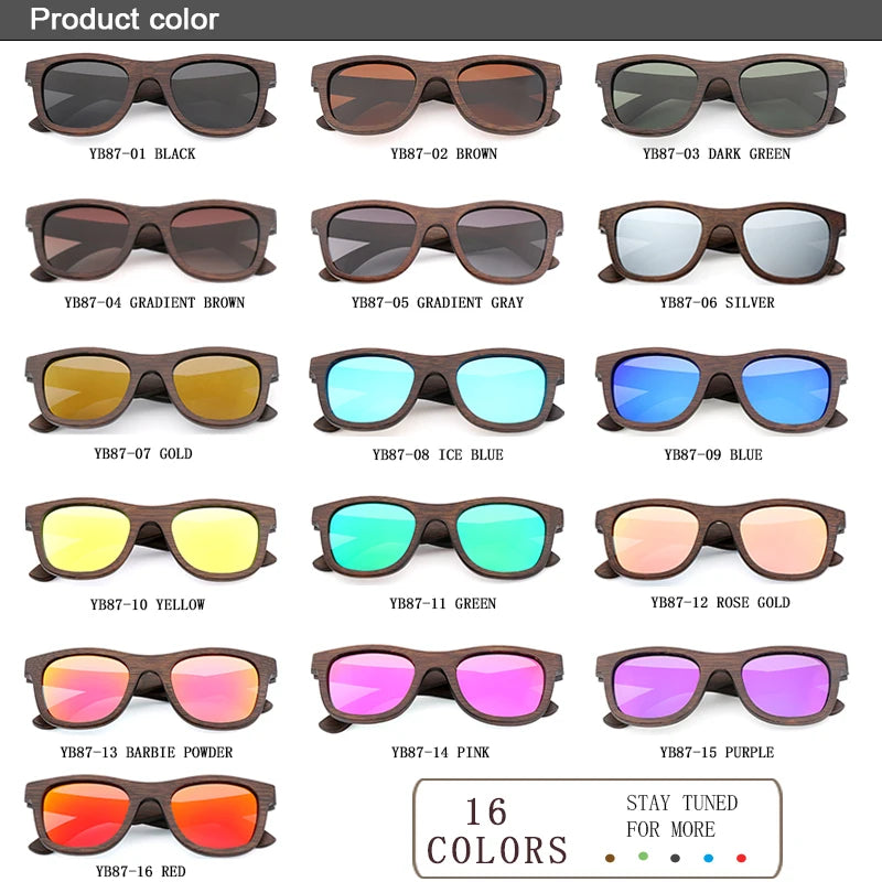 Handmade Natural  Bamboo Wooden Sunglass Fashion Polarized Sunglasses for Men Women's Shade Sun Glasses Wood Oculos De Sol