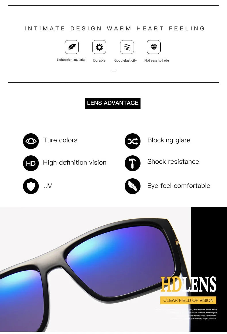 Fashion Sunglasses men Square sun Glasses Brand Designer UV400 protection Shades oculos de sol hombre glasses Driver Oculos