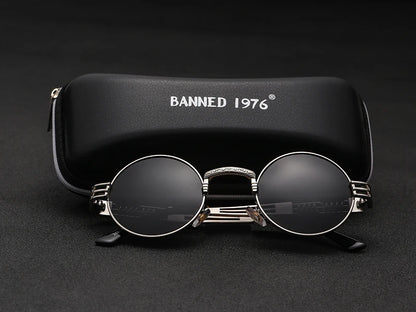 Polarized Gothic Steampunk Sunglasses Men Women Fashion Brand Designer Vintage Round Shades Metal Frame Sun Glasses Oculos