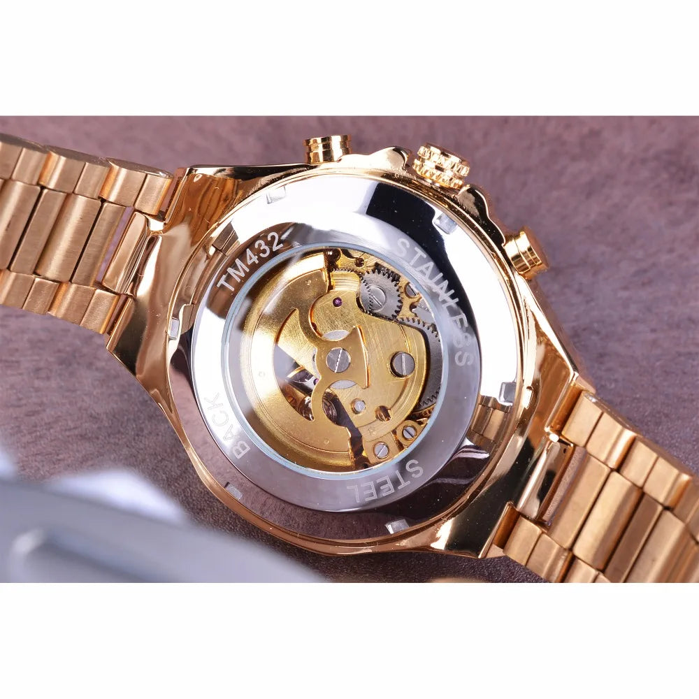 Winner Men’s Watch – Sporty design, intricate bezel, on-trend style, prestigious brand, automatic watch with exposed mechanism (skeletonised)