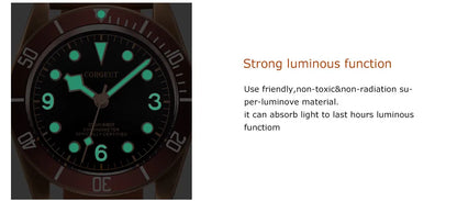 Luxury NH35A Corgeut 41mm Automatic Men's Watch PVD Case Sapphire Military Male 10BAR wim Watches Luminous Mechanical Wristwatches