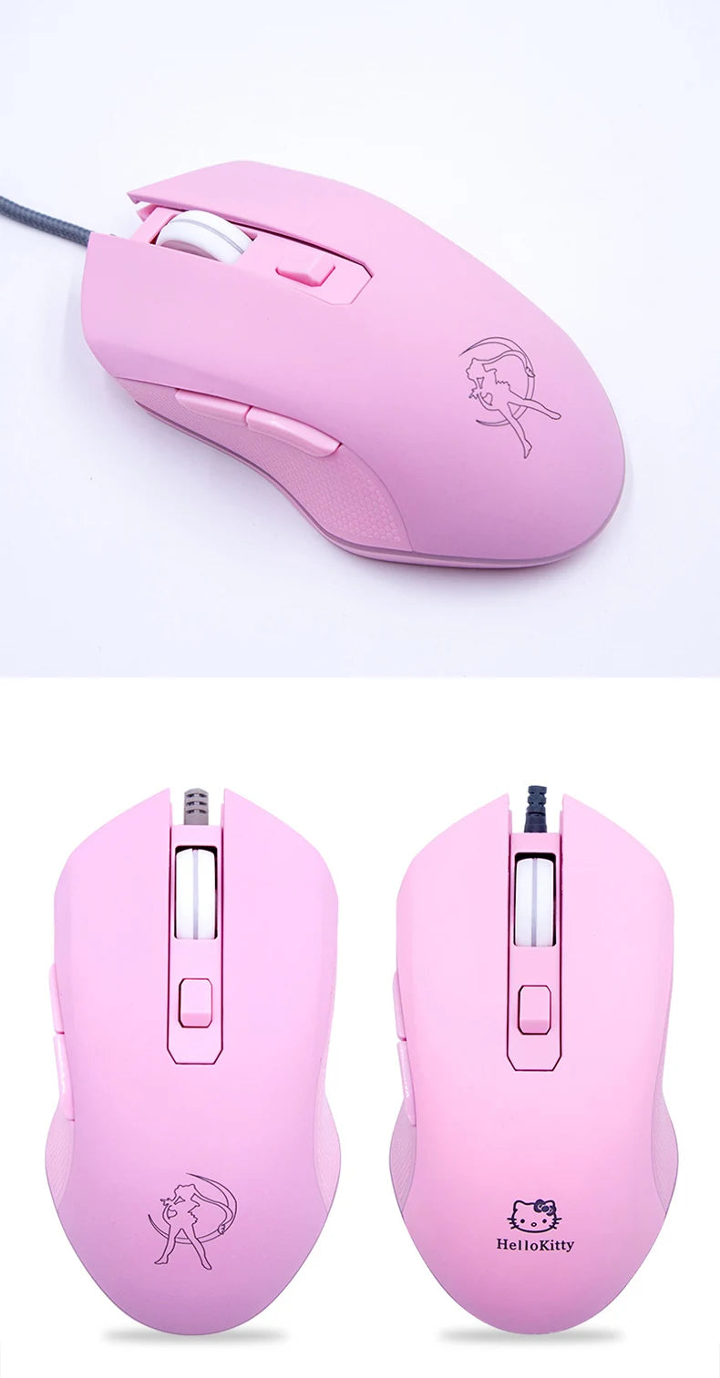 UTHAI DB49 Wired Luminous Pink Mouse 1600 (dpi) Computer Accessories Peripheral Cute Girl Gaming Mouse