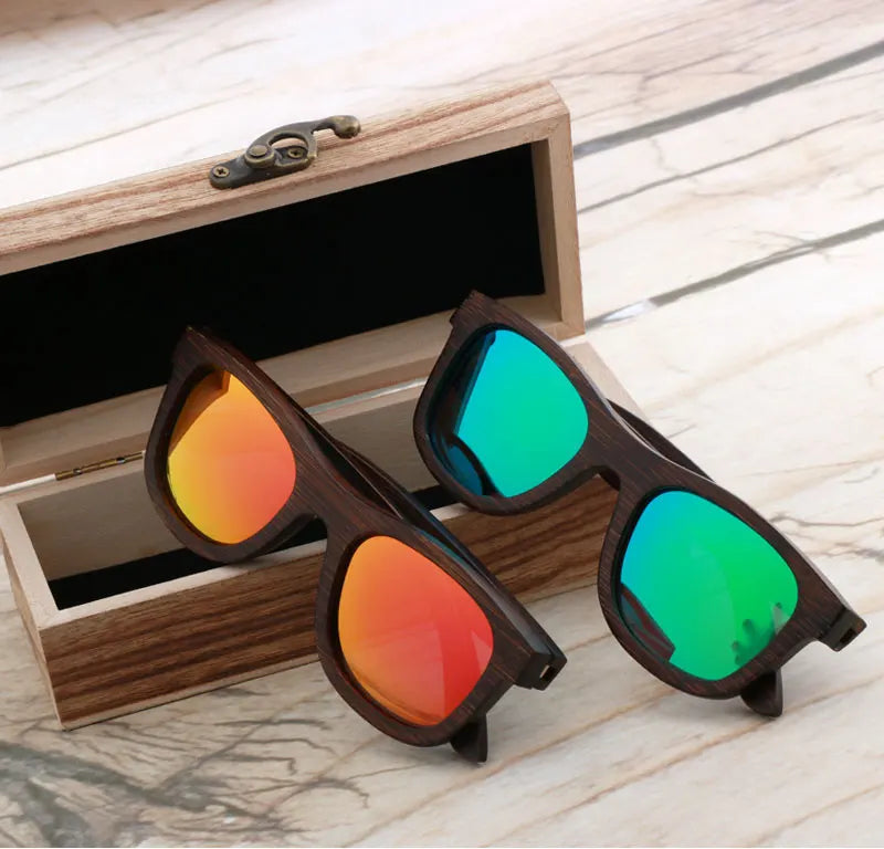 Handmade Natural  Bamboo Wooden Sunglass Fashion Polarized Sunglasses for Men Women's Shade Sun Glasses Wood Oculos De Sol
