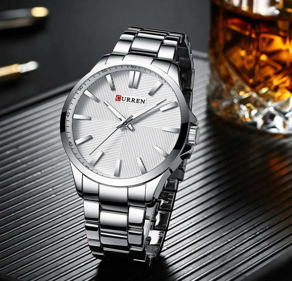 Montre pour homme CURREN – Modèle de luxe, étanche, style militaire, en acier inoxydable – Montre-bracelet sportive (réf. 8322)