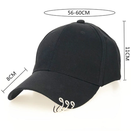 High Quality Adjustable Baseball Hat With Ring Outdoor Sports Sun  For Women Men Fashion Snapback Cap