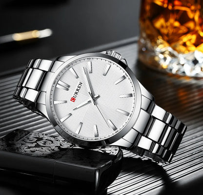 Montre pour homme CURREN – Modèle de luxe, étanche, style militaire, en acier inoxydable – Montre-bracelet sportive (réf. 8322)