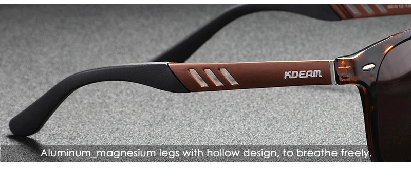 KDEAM Photochromic and Polarized Sunglasses Men Navigational Aluminum Magnesium Frame Men's Glasses UV400 Night Vision Goggles