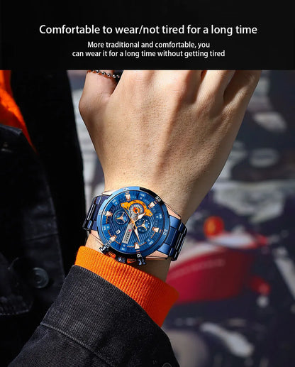 CURREN Men Watch Top Brand Luxury Sports Quartz Mens Watches Full Steel Waterproof Chronograph Wristwatch Men Relogio Masculino