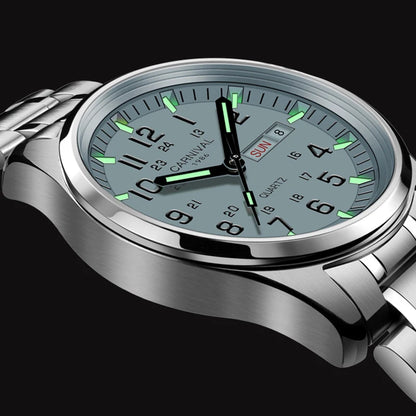 Reloj CARNIVAL de marca de lujo para hombre, reloj de cuarzo con manecillas luminosas, resistente al agua, de acero inoxidable macizo, Relogio Masculino 8638