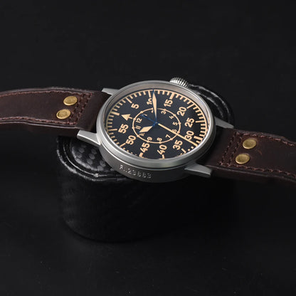 Hruodland Pilot Men's Automatic Mechanical Watch PT5000 Sapphire Luminous C3 Stainless Steel Waterproof 10Bar Men's Watch