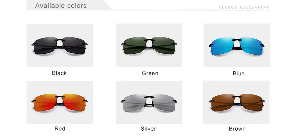 KINGSEVEN Brand Polarized Sunglasses Men Fashion Rimless Lens Driving Square Sun Glasses Male Women TR90 Goggle Zonnebril