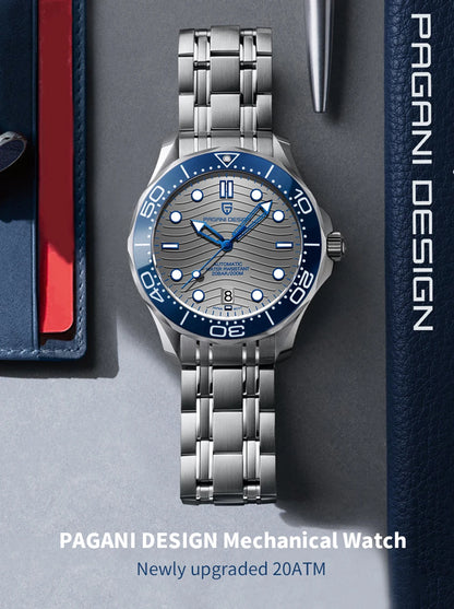 PAGANI DESIGN 2026 Nuevo V2 Waves 200M Reloj de buceo para hombre, reloj automático de lujo y moda para hombre, cristal de zafiro AR, reloj de pulsera para hombre
