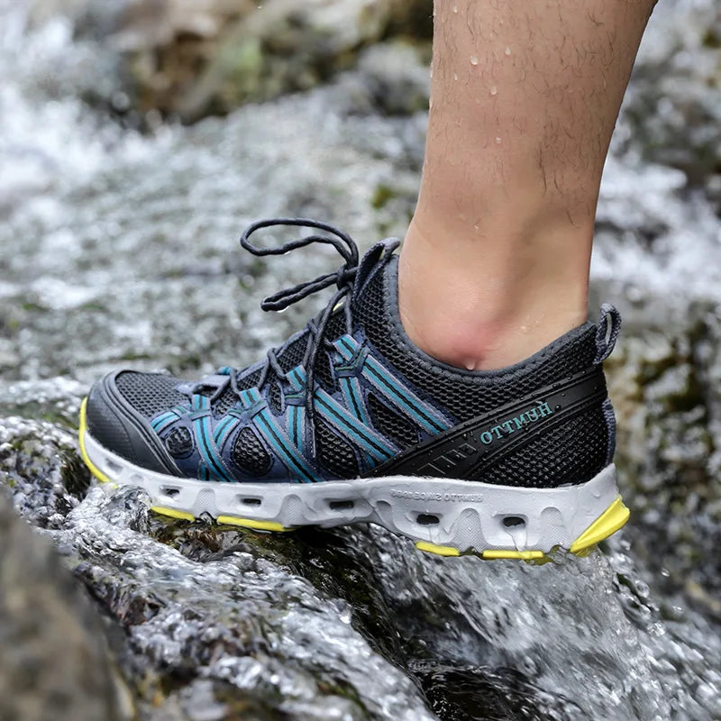 HUMTTO Scarpe da trekking outdoor e da guado da uomo, scarpe acquatiche in mesh traspirante ad asciugatura rapida, sneakers da acqua alla caviglia da donna antiscivolo