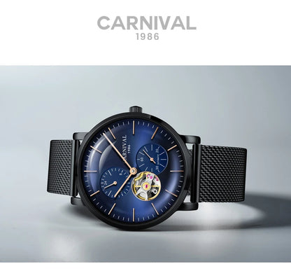 Mechanické pánské hodinky Carnival – luxusní automatické náramkové hodinky se safírovým sklem