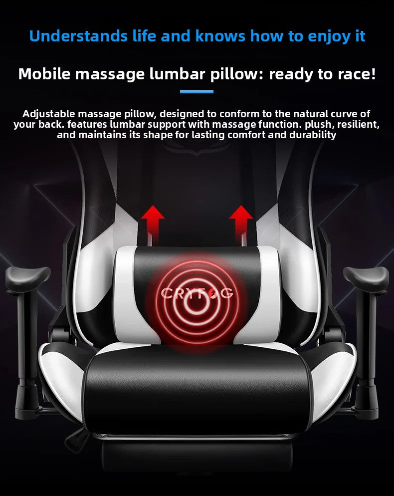 Ergonomic Gaming Office Chair with Adjustable Height, Comfortable Computer Desk Chair, E-Sports Chair with Armrests for Home & Office