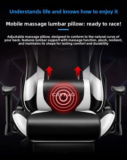 Ergonomic Gaming Office Chair with Adjustable Height, Comfortable Computer Desk Chair, E-Sports Chair with Armrests for Home & Office