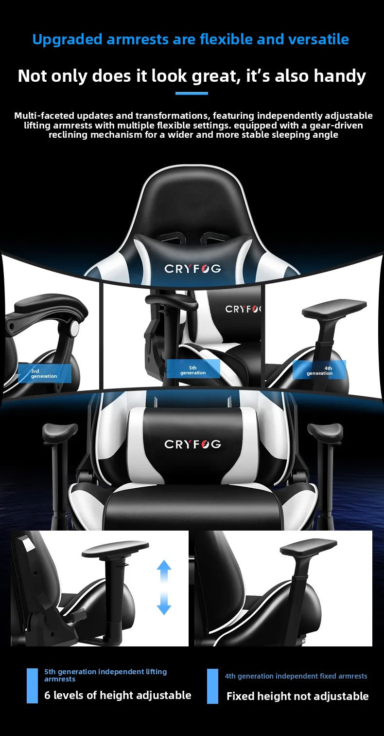 Ergonomic Gaming Office Chair with Adjustable Height, Comfortable Computer Desk Chair, E-Sports Chair with Armrests for Home & Office