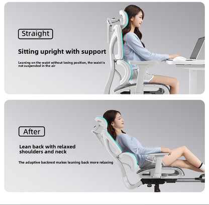 UVR Ergonomic Gaming Chair Comfortable Computer Chair with Footrest, Adjustable Office Chair, Reclining E-Sports Chair for Long Sitting and Work