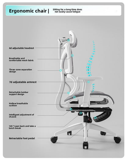 UVR Ergonomic Gaming Chair Comfortable Computer Chair with Footrest, Adjustable Office Chair, Reclining E-Sports Chair for Long Sitting and Work
