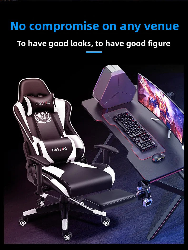 Ergonomic Gaming Office Chair with Adjustable Height, Comfortable Computer Desk Chair, E-Sports Chair with Armrests for Home & Office
