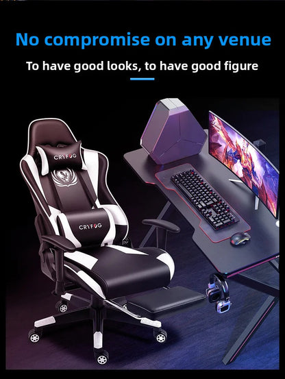 Ergonomic Gaming Office Chair with Adjustable Height, Comfortable Computer Desk Chair, E-Sports Chair with Armrests for Home & Office