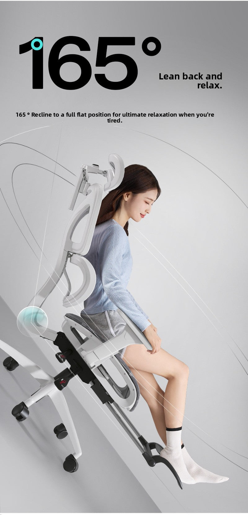UVR Ergonomic Gaming Chair Comfortable Computer Chair with Footrest, Adjustable Office Chair, Reclining E-Sports Chair for Long Sitting and Work