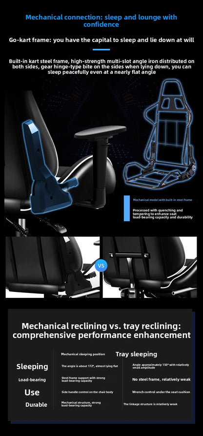Ergonomic Gaming Office Chair with Adjustable Height, Comfortable Computer Desk Chair, E-Sports Chair with Armrests for Home & Office