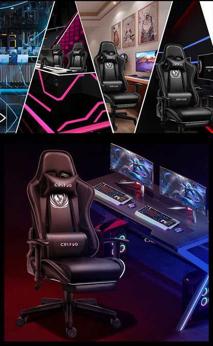 Ergonomic Gaming Office Chair with Adjustable Height, Comfortable Computer Desk Chair, E-Sports Chair with Armrests for Home & Office