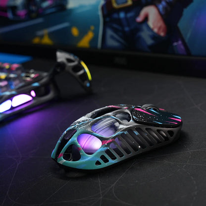 Rato Gaming Sem Fios GravaStar Mercury X Pro Tri-Mode, Recetor 8K, Leve em Liga de Magnésio, Bateria de Longa Duração, RGB