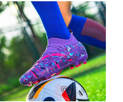 Chuteiras de Futebol Profissionais para Homem em Malha Respirável, Chuteiras Antiderrapantes Rápidas, Sapatilhas de Moda para Relva Artificial, Sapatos de Futebol Masculinos