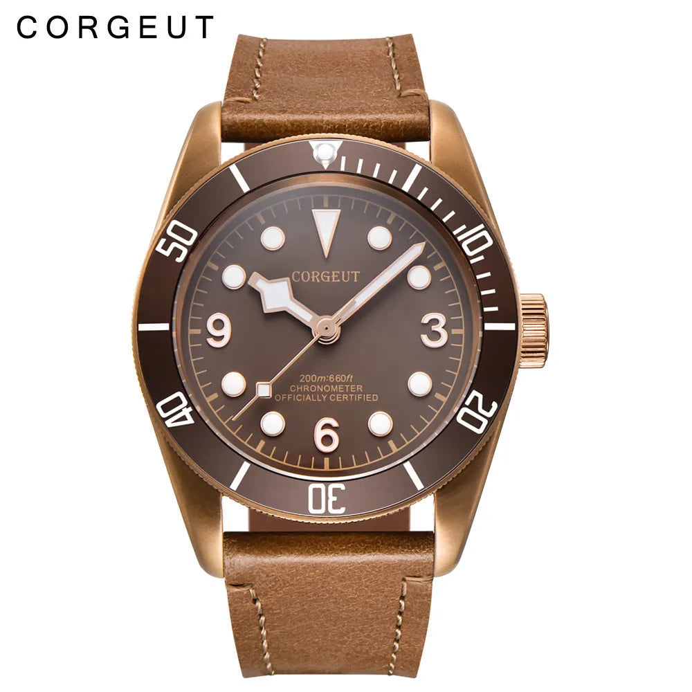 Luxury NH35A Corgeut 41mm Automatic Men's Watch PVD Case Sapphire Military Male 10BAR wim Watches Luminous Mechanical Wristwatches