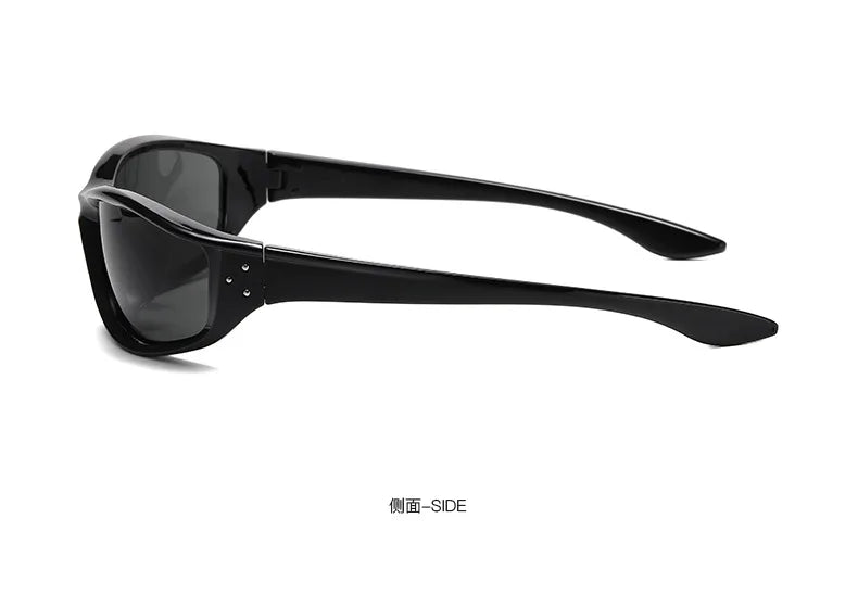 Rivets Y2K Sports Punk Sunglasses Women Designer Rectangle Goggle Men Luxury Sun Glasses UV400 Driving Cycling Fashion Eyewear