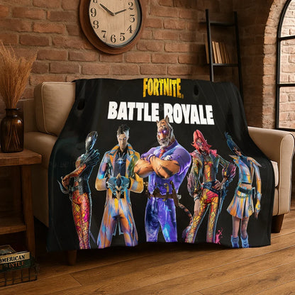 Pătură din flanel cu model cartoon F-Fortnite Game Gamer, moale și călduroasă, pentru dormitor, living, pat, călătorii, camping, picnic, cadou