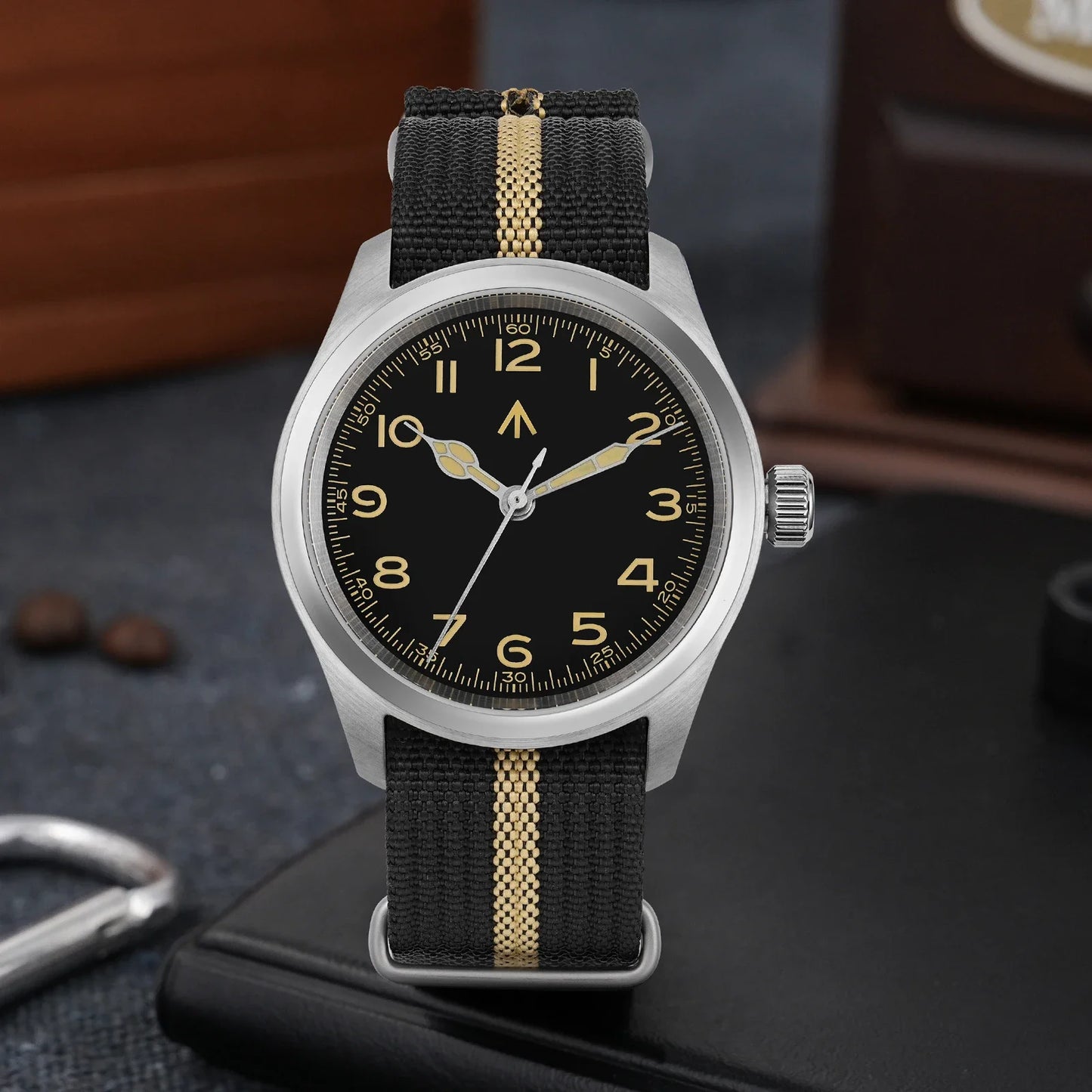 Relógio de Quartzo Vintage Militar Militado ML08 V2 com Movimento VH31, Vidro Duplo de Safira, Luminescência C3 BGW-9, Impermeável, 38mm
