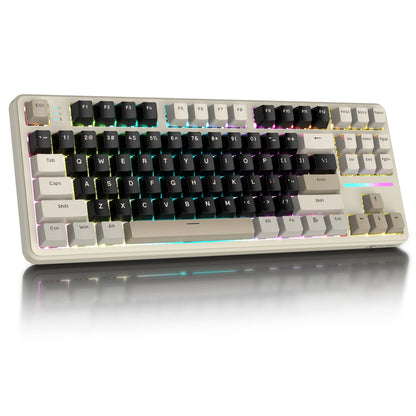Tastiera gaming meccanica wireless ATTACK SHARK X87, tri-mode BT5.0/2.4GHz/USB-C, tastiera custom hot-swappable con struttura gasket, pre-lubrificata