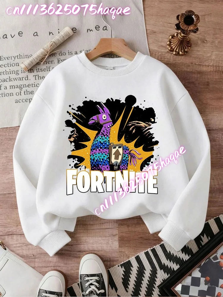 FORTNITED Children Long-sleeved Girls Streetwear Boys Baby Sweatshirt Pullover Sweatshirt Anime Fashion Kid Clothing Tops Gift