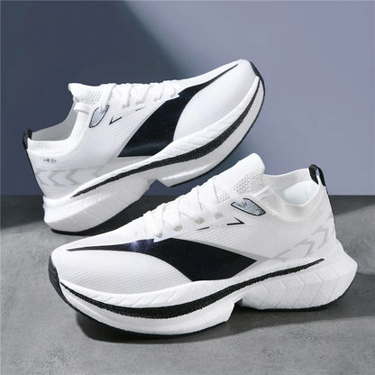 Ténis de corrida Air Cushion para homem, ténis masculinos, ténis de maratona com sola de carbono, ténis de jogging, calçado desportivo para atividades ao ar livre, ténis casuais para homem